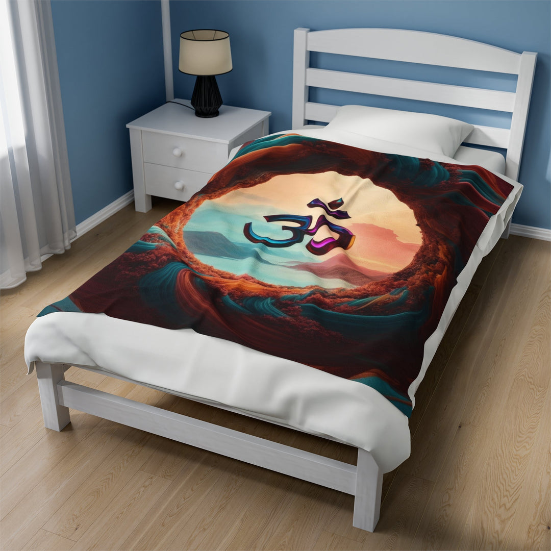 Surreal Om Vortex - Velveteen Plush Blanket - All Over Prints - g(0D·IO) - 30" × 40" - -