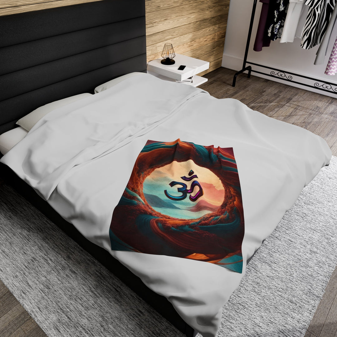 Surreal Om Vortex - Velveteen Plush Blanket - All Over Prints - g(0D·IO) - 30" × 40" - -