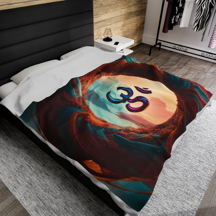 Surreal Om Vortex - Velveteen Plush Blanket - All Over Prints - g(0D·IO) - 30" × 40" - -