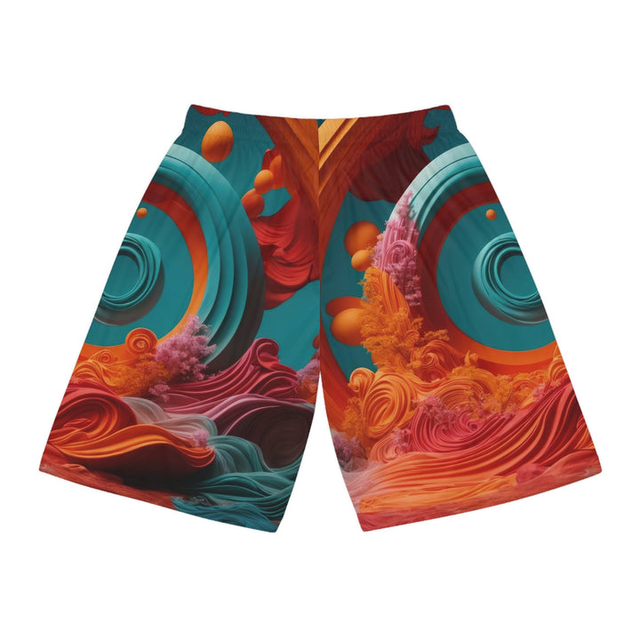 Surreal Swirls Delight - AOP Basketball Shorts - All Over Prints - g(0D·IO) - Seam thread color automatically matched to design - XS -