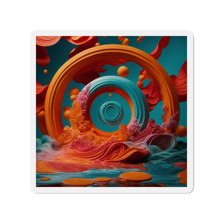 Surreal Swirls Delight - Die-cut Magnet - Home Decor - g(0D·IO) - 5" x 5" - Die-Cut - 1 pc
