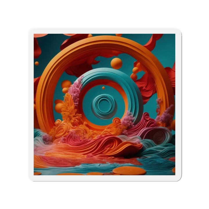 Surreal Swirls Delight - Die-cut Magnet - Home Decor - g(0D·IO) - 2" x 2" - Die-Cut - 1 pc