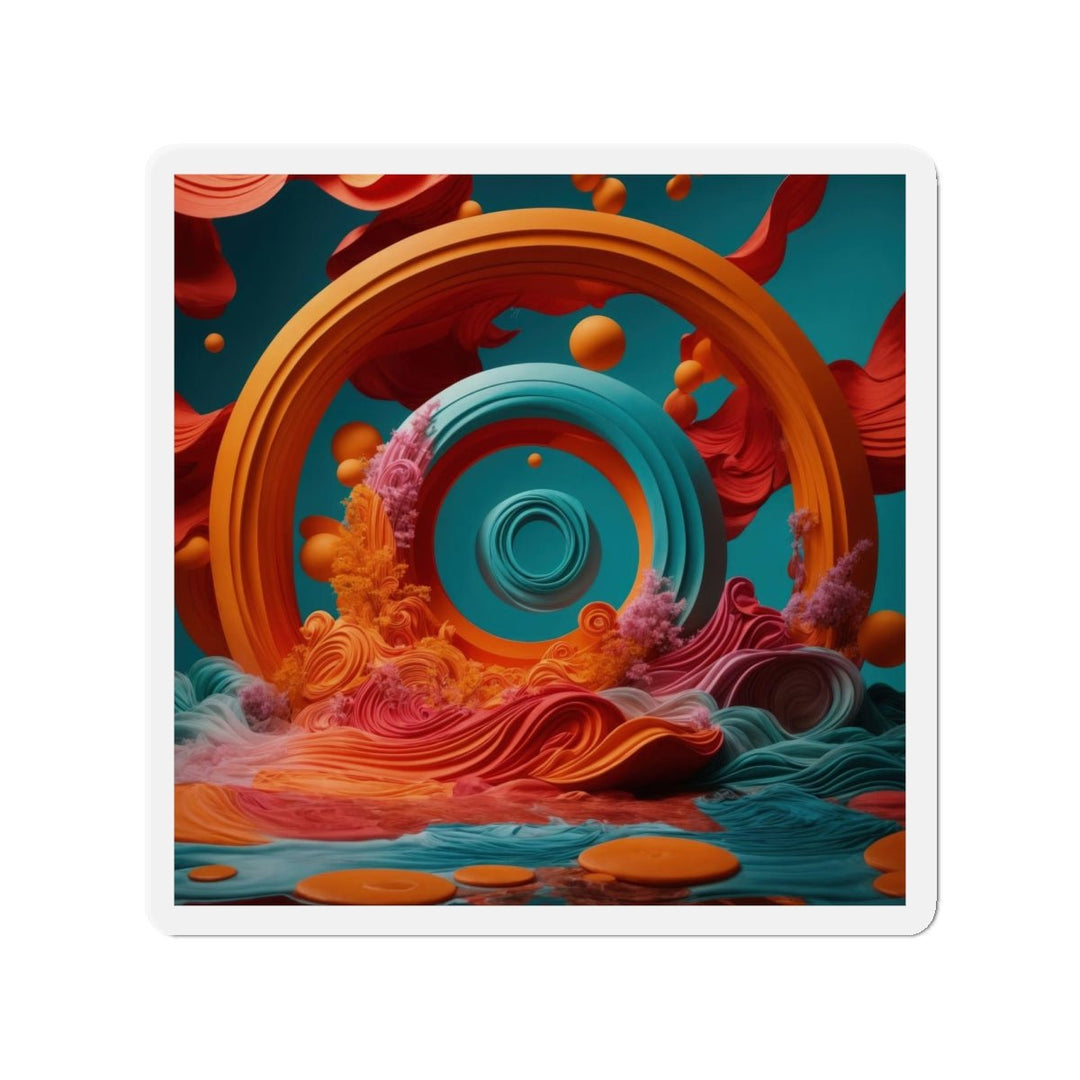 Surreal Swirls Delight - Die-cut Magnet - Home Decor - g(0D·IO) - 4" x 4" - Die-Cut - 1 pc