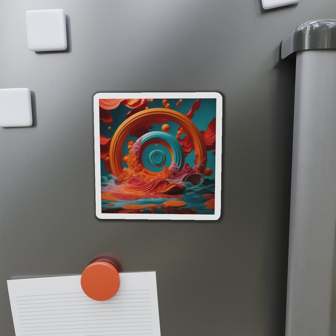 Surreal Swirls Delight - Die-cut Magnet - Home Decor - g(0D·IO) - 6 × 6" - Die-Cut - 1 pc