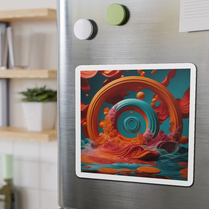 Surreal Swirls Delight - Die-cut Magnet - Home Decor - g(0D·IO) - 6 × 6" - Die-Cut - 1 pc