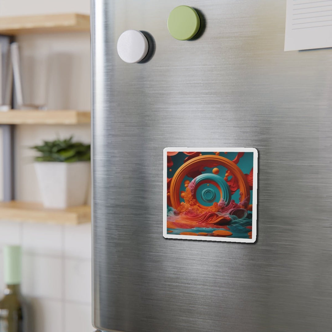 Surreal Swirls Delight - Die-cut Magnet - Home Decor - g(0D·IO) - 6 × 6" - Die-Cut - 1 pc