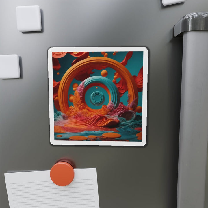 Surreal Swirls Delight - Die-cut Magnet - Home Decor - g(0D·IO) - 6 × 6" - Die-Cut - 1 pc