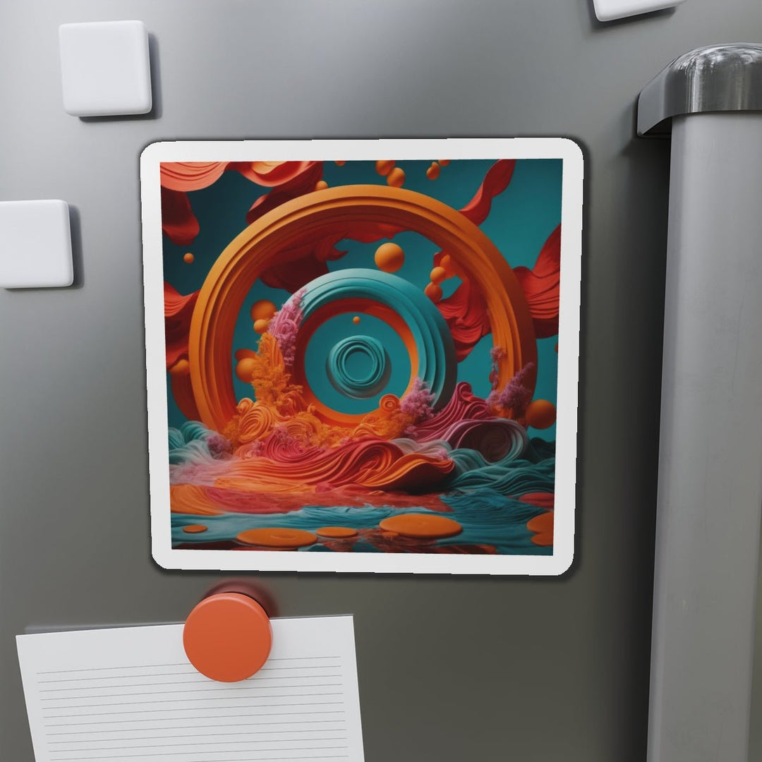 Surreal Swirls Delight - Die-cut Magnet - Home Decor - g(0D·IO) - 6 × 6" - Die-Cut - 1 pc