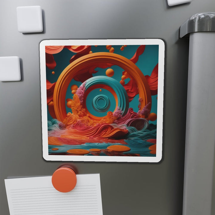 Surreal Swirls Delight - Die-cut Magnet - Home Decor - g(0D·IO) - 6 × 6" - Die-Cut - 1 pc