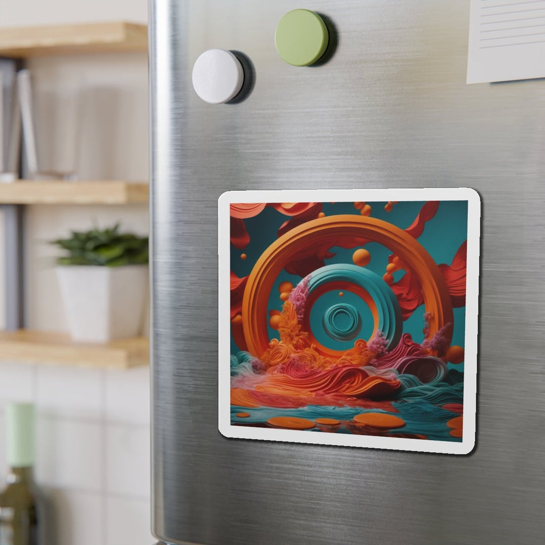 Surreal Swirls Delight - Die-cut Magnet - Home Decor - g(0D·IO) - 6 × 6" - Die-Cut - 1 pc