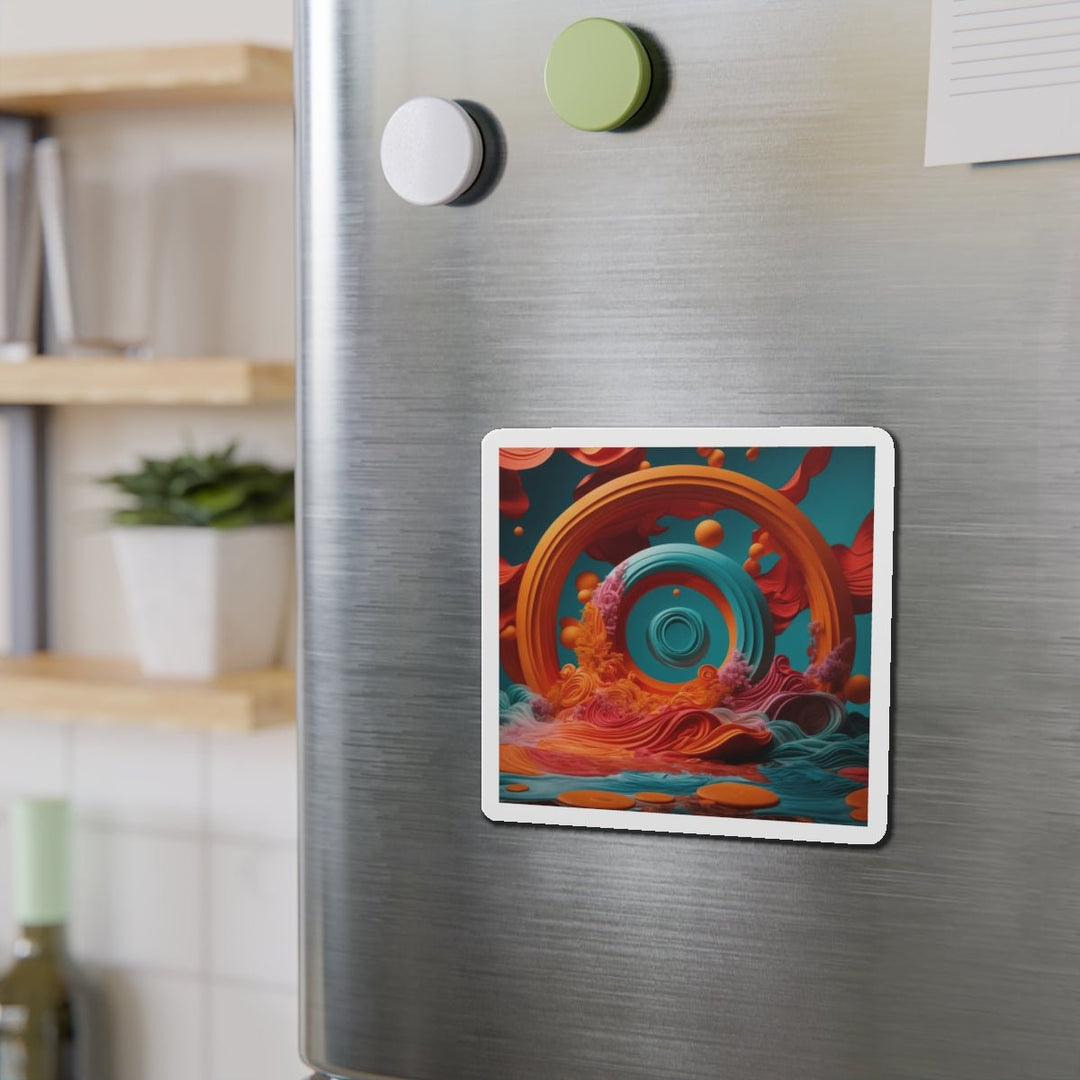 Surreal Swirls Delight - Die-cut Magnet - Home Decor - g(0D·IO) - 6 × 6" - Die-Cut - 1 pc