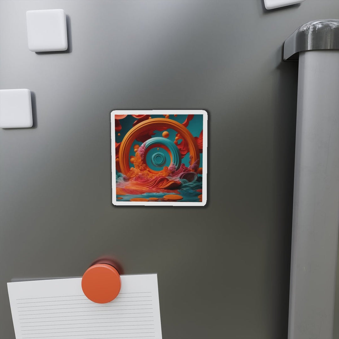 Surreal Swirls Delight - Die-cut Magnet - Home Decor - g(0D·IO) - 6 × 6" - Die-Cut - 1 pc