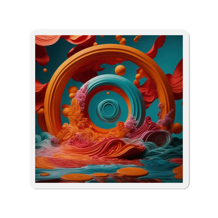 Surreal Swirls Delight - Die-cut Magnet - Home Decor - g(0D·IO) - 6 × 6" - Die-Cut - 1 pc
