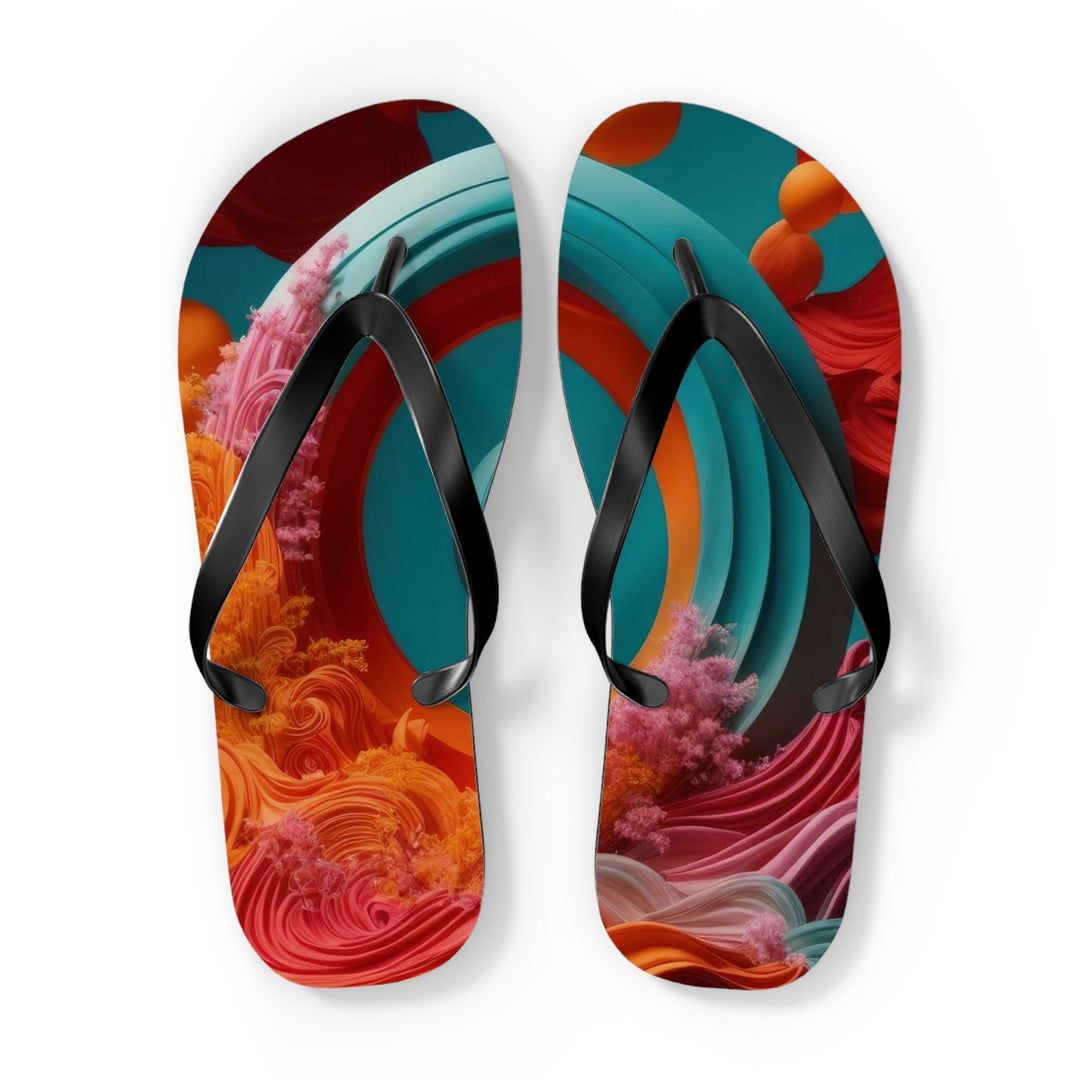 Surreal Swirls Delight - Flip Flops - Shoes - g(0D·IO) - XL - Black sole -