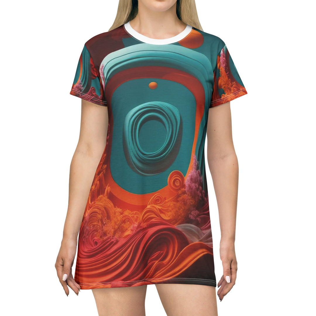 Surreal Swirls Delight - T-Shirt Dress - All Over Prints - g(0D·IO) - XS - -