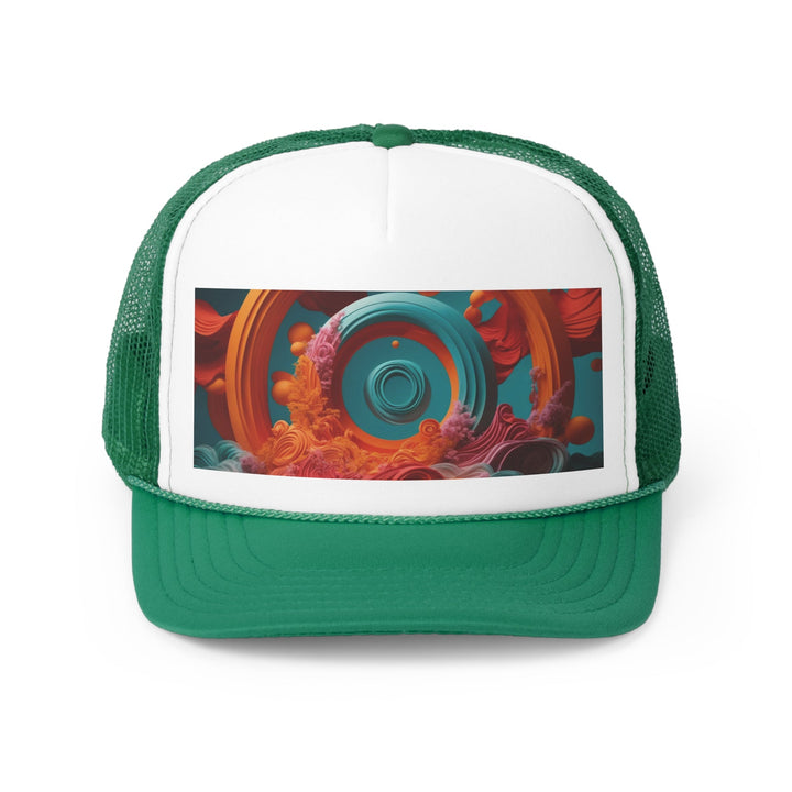 Surreal Swirls Delight - Trucker Hat - Hats - g(0D·IO) - Green - One size -