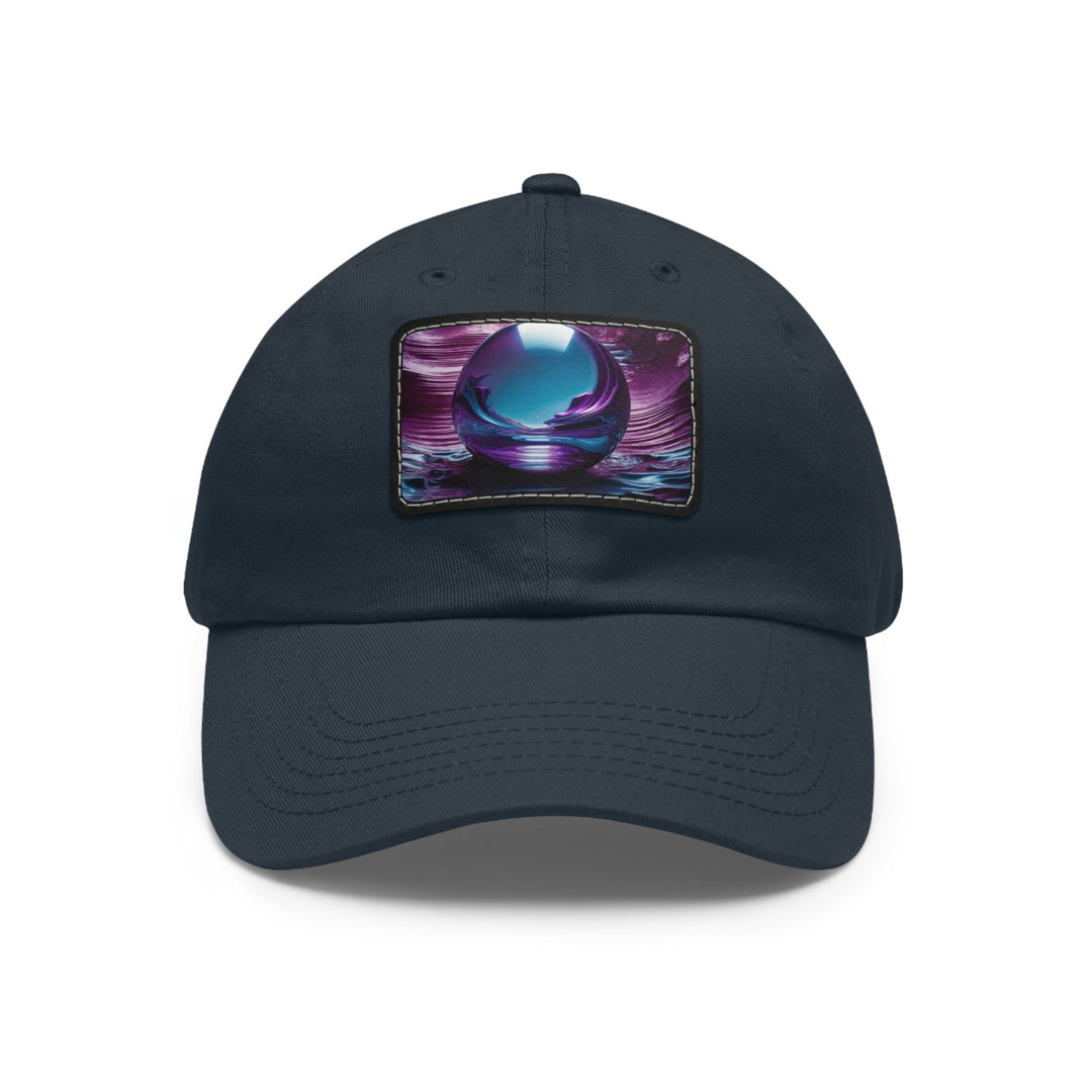 Surreal Violet Orb - Dad Hat - Hats - g(0D·IO) - Navy / Black patch - Rectangle - One size