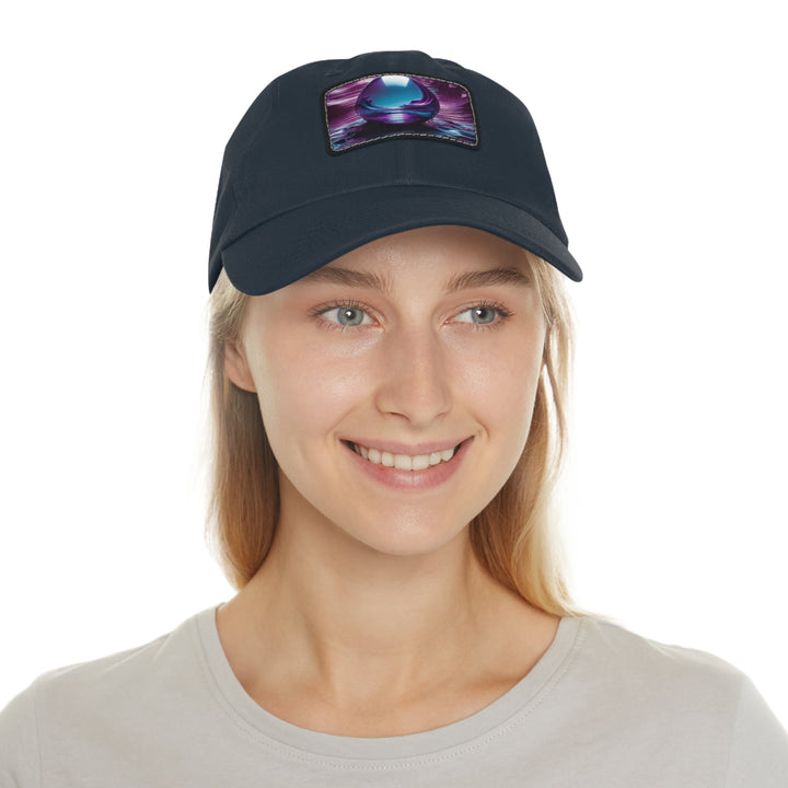 Surreal Violet Orb - Dad Hat - Hats - g(0D·IO) - White / Black patch - Rectangle - One size