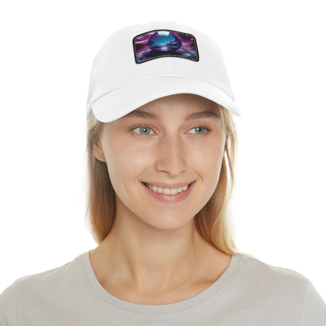 Surreal Violet Orb - Dad Hat - Hats - g(0D·IO) - White / Black patch - Rectangle - One size