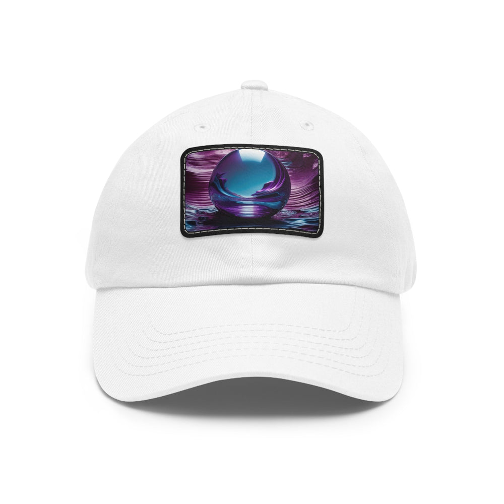 Surreal Violet Orb - Dad Hat - Hats - g(0D·IO) - White / Black patch - Rectangle - One size