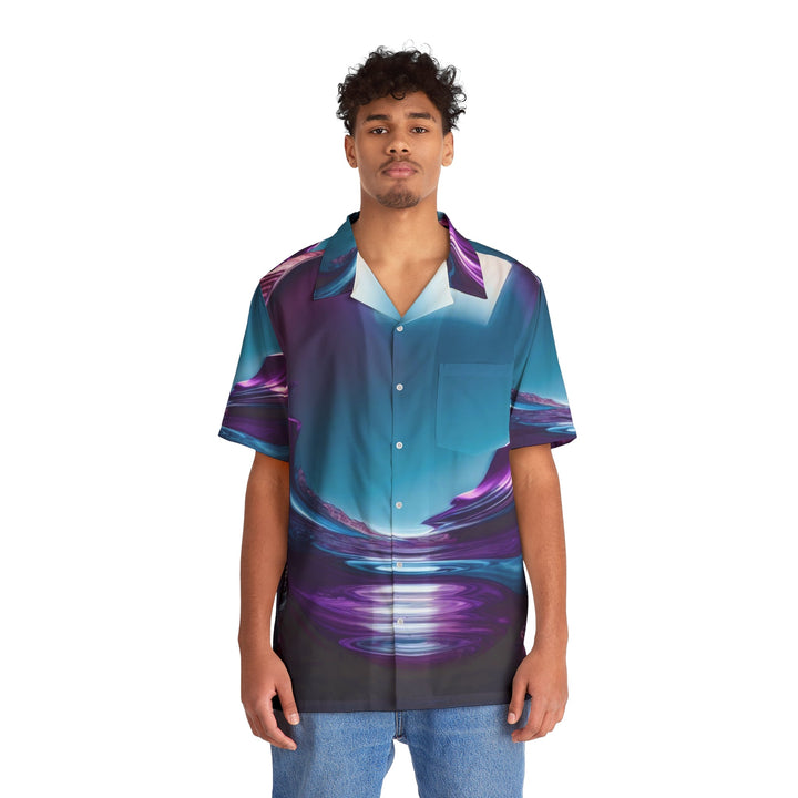 Surreal Violet Orb - Men's Hawaiian Shirt - All Over Prints - g(0D·IO) - S - Black -