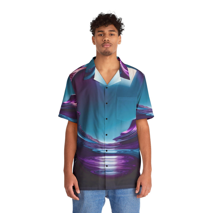 Surreal Violet Orb - Men's Hawaiian Shirt - All Over Prints - g(0D·IO) - S - Black -