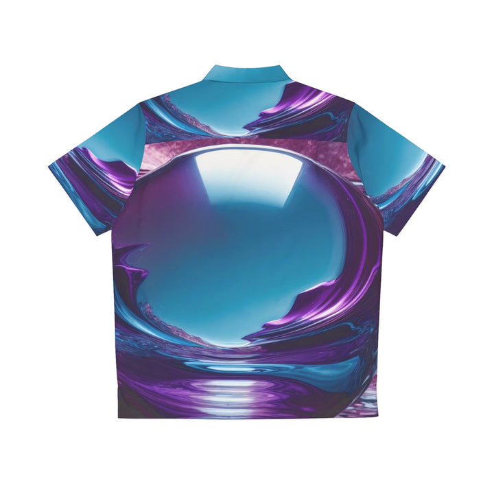 Surreal Violet Orb - Men's Hawaiian Shirt - All Over Prints - g(0D·IO) - S - Black -