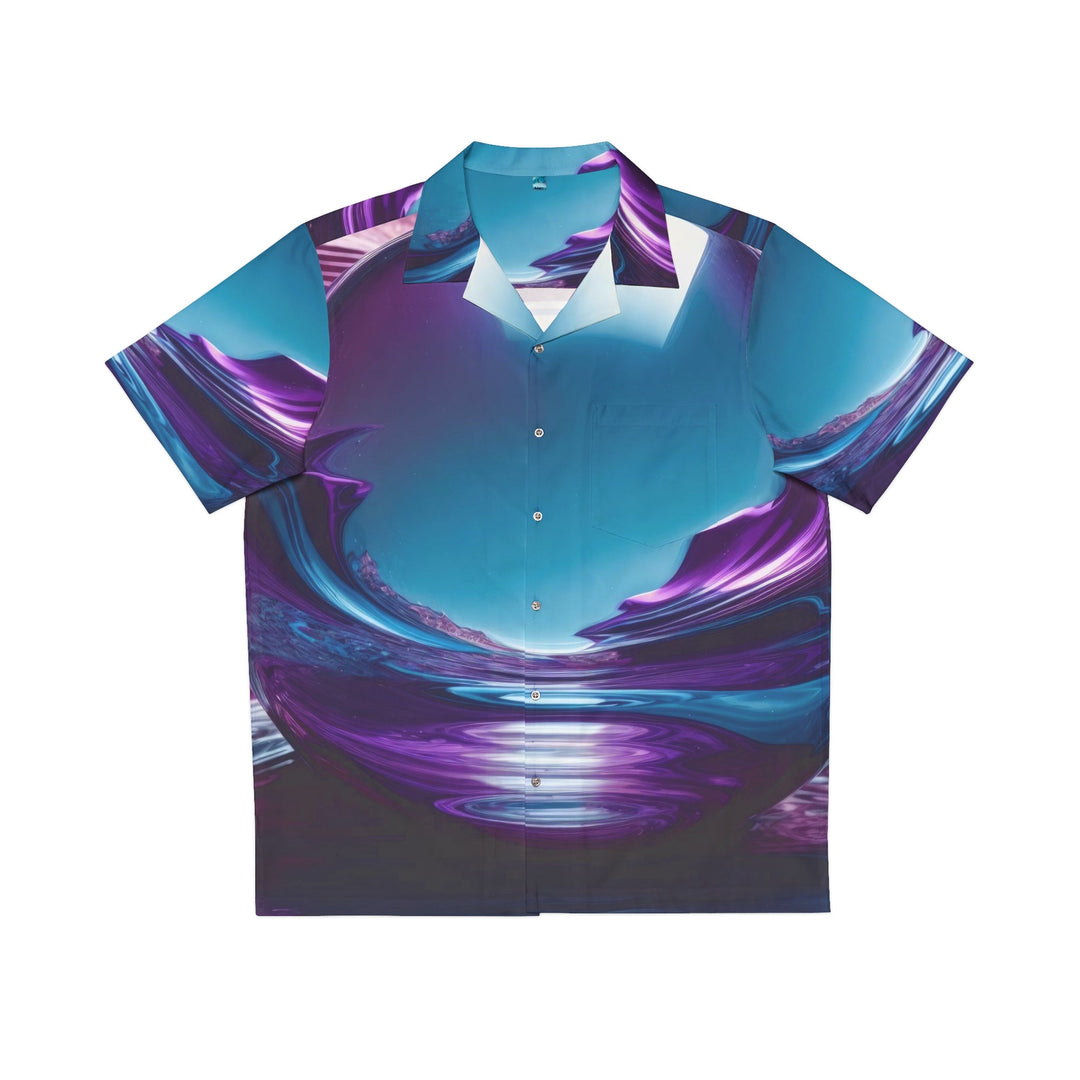 Surreal Violet Orb - Men's Hawaiian Shirt - All Over Prints - g(0D·IO) - S - White -