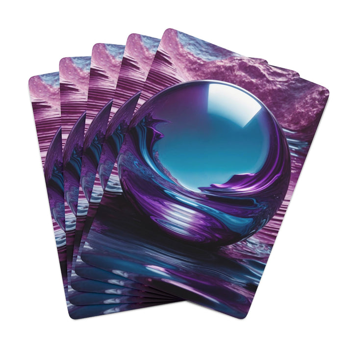 Surreal Violet Orb - Poker Cards - Paper products - g(0D·IO) - 2.47" x 3.47" - White - Semi Glossy