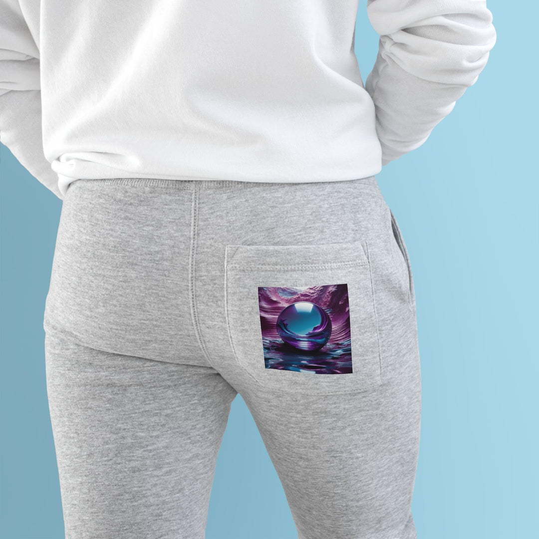 Surreal Violet Orb - Premium Fleece Joggers - Trousers - g(0D·IO) - Charcoal Heather - M -