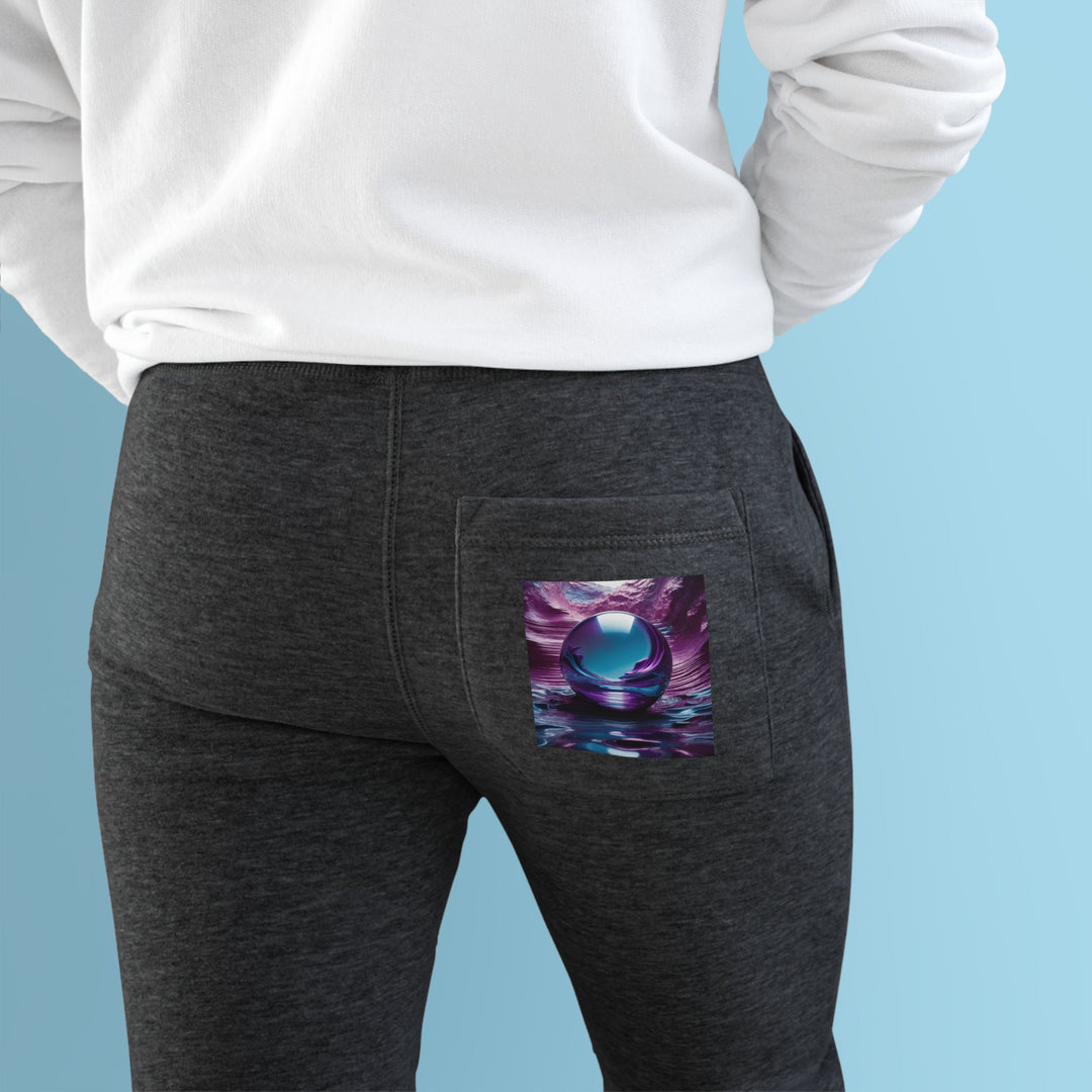 Surreal Violet Orb - Premium Fleece Joggers - Trousers - g(0D·IO) - Charcoal Heather - M -