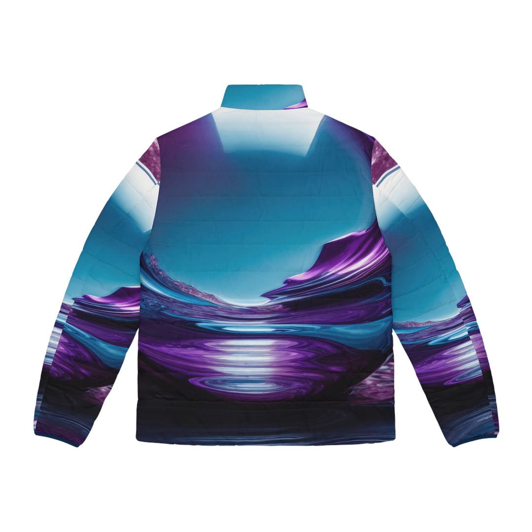 Surreal Violet Orb - Puffer Jacket - All Over Prints - g(0D·IO) - S - Black zipper -