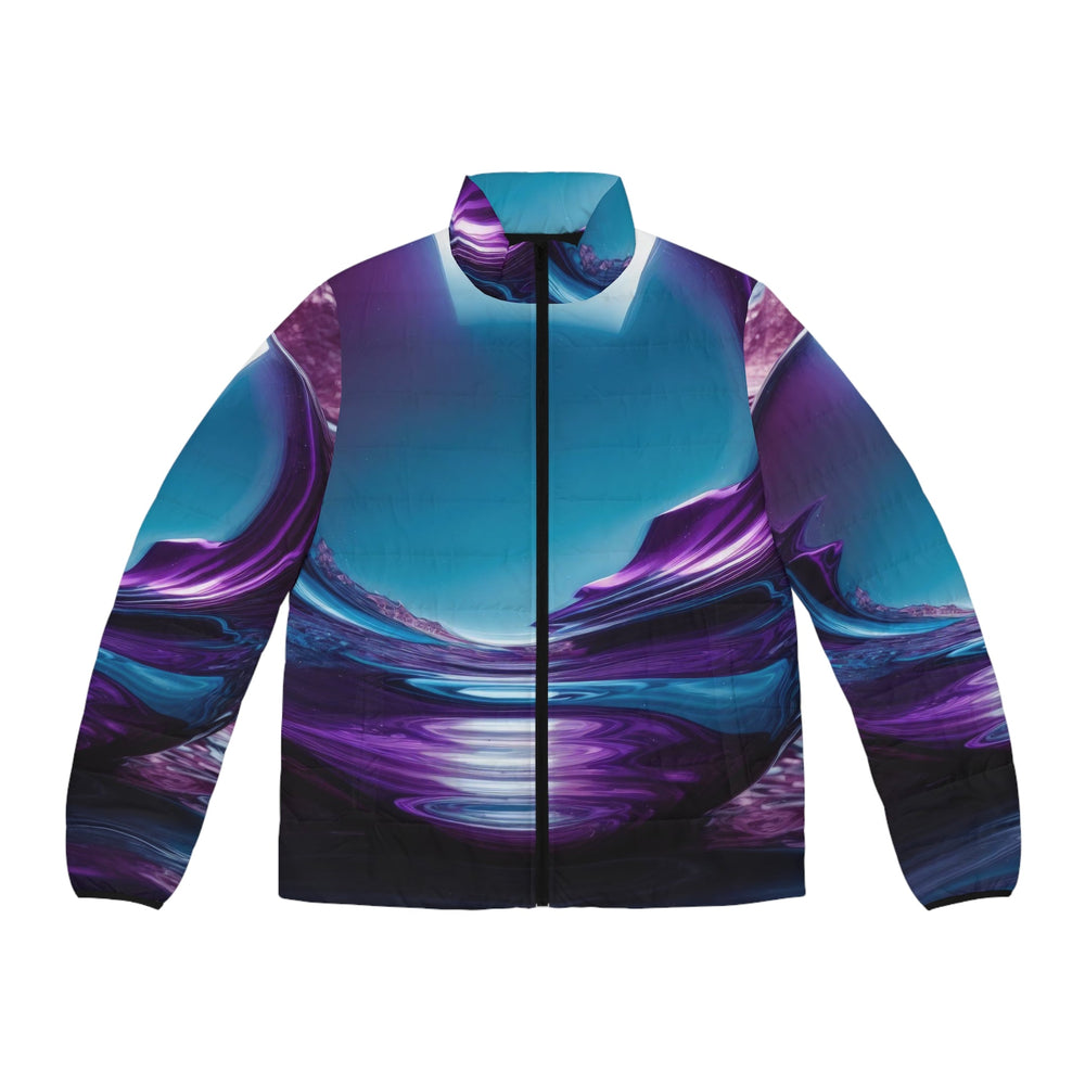Surreal Violet Orb - Puffer Jacket - All Over Prints - g(0D·IO) - S - Black zipper -