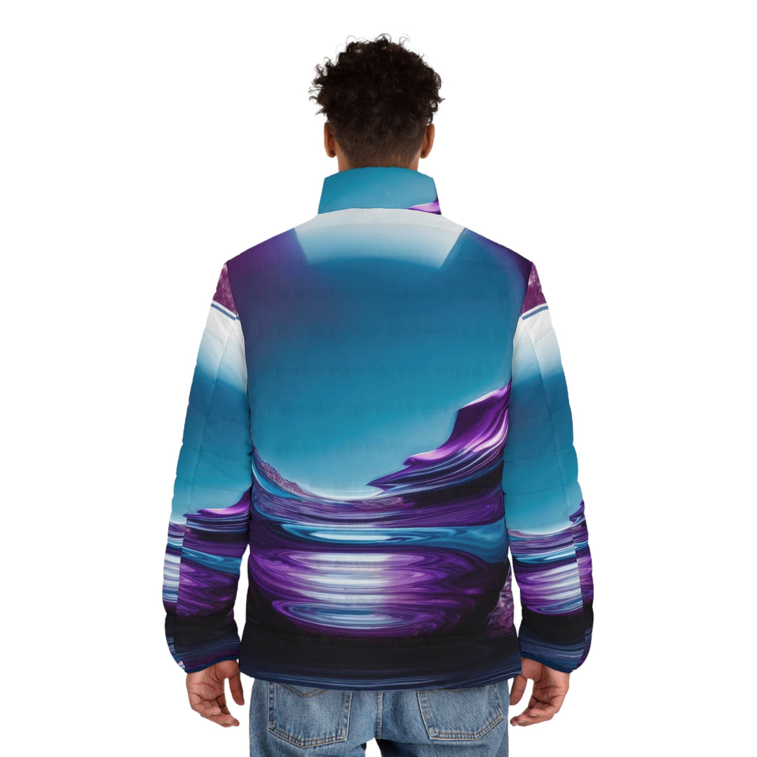 Surreal Violet Orb - Puffer Jacket - All Over Prints - g(0D·IO) - S - Black zipper -
