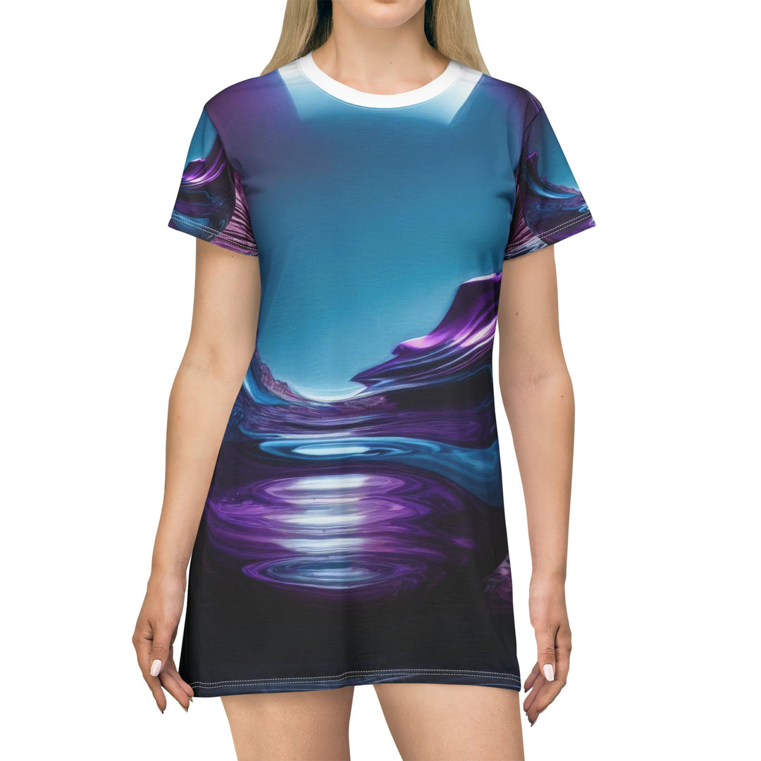 Surreal Violet Orb - T-Shirt Dress - All Over Prints - g(0D·IO) - XS - -