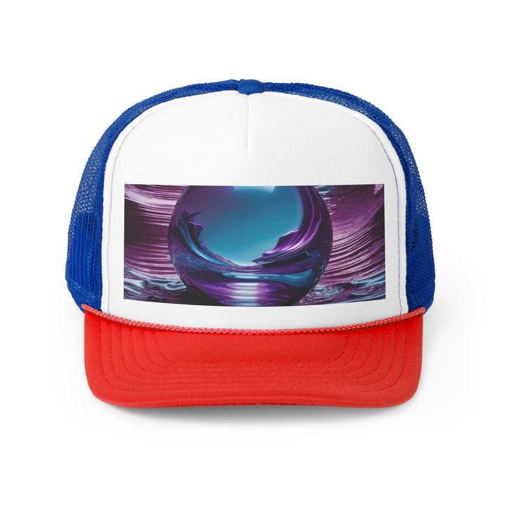 Surreal Violet Orb - Trucker Hat - Hats - g(0D·IO) - Blue/Red - One size -