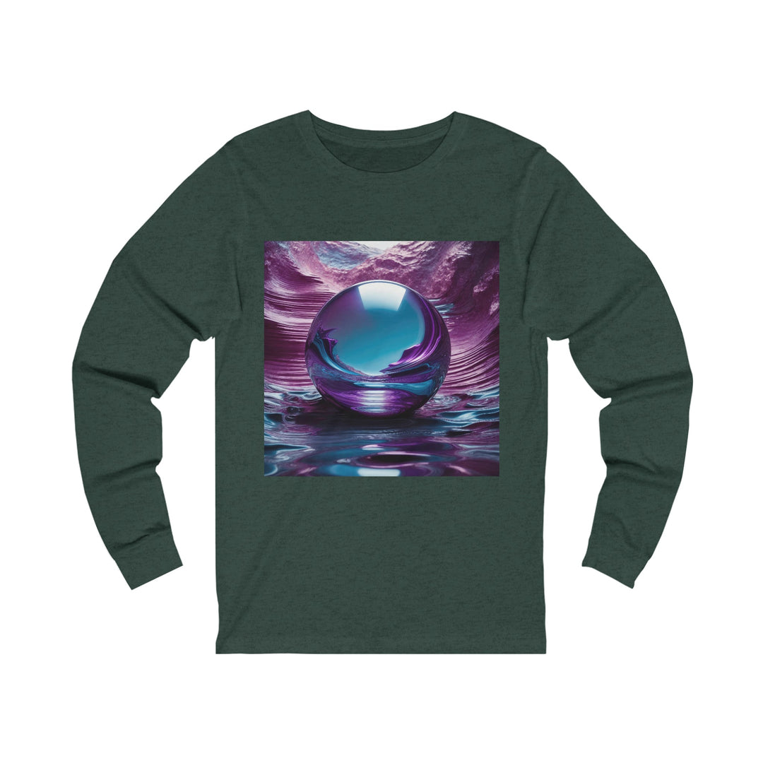 Surreal Violet Orb - Unisex Jersey Long Sleeve Tee - Long-sleeve - g(0D·IO) - S - Heather Forest -