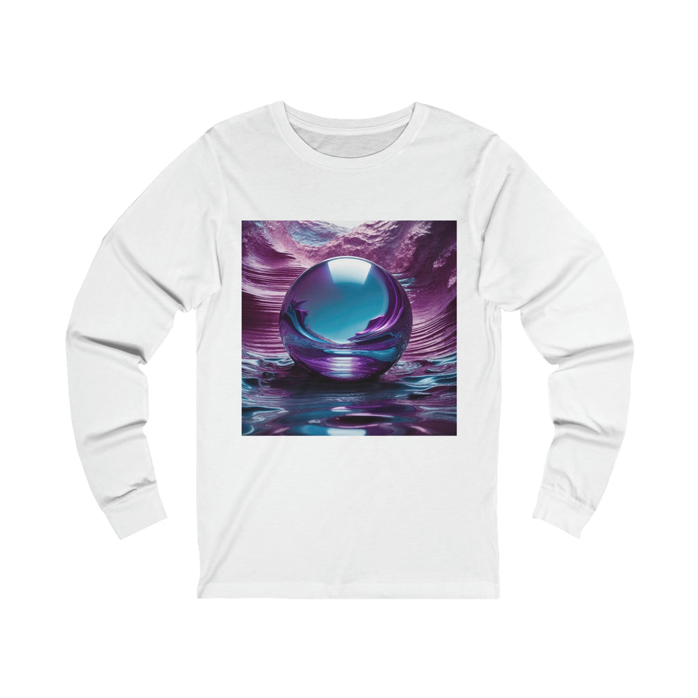 Surreal Violet Orb - Unisex Jersey Long Sleeve Tee - Long-sleeve - g(0D·IO) - S - White -