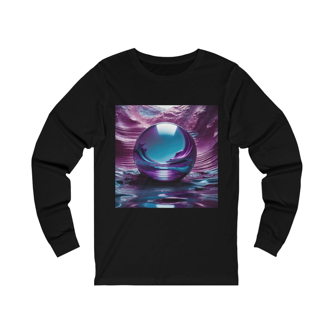 Surreal Violet Orb - Unisex Jersey Long Sleeve Tee - Long-sleeve - g(0D·IO) - S - Black -