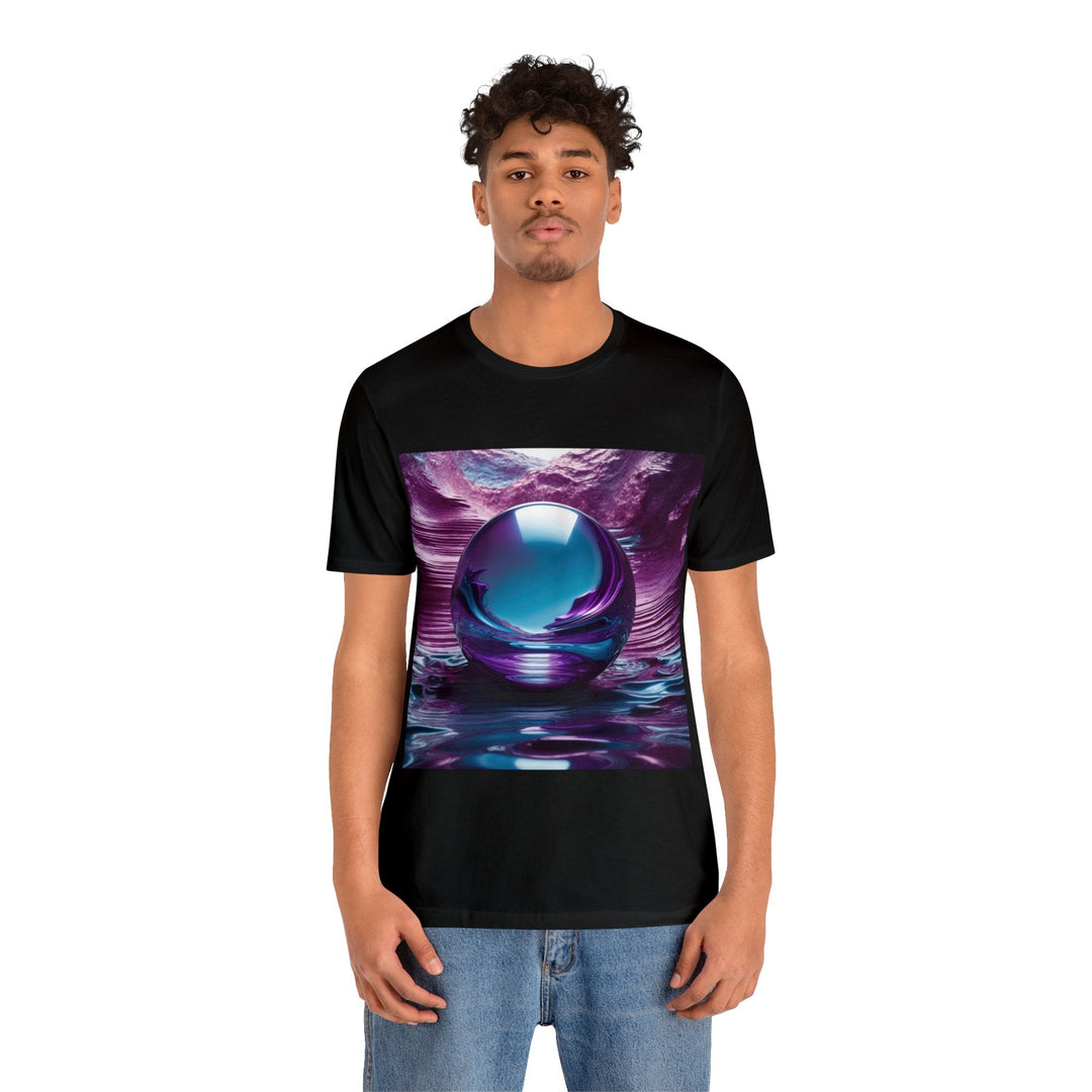 Surreal Violet Orb - Unisex Jersey Short Sleeve Tee - T-Shirt - g(0D·IO) - Black - S -