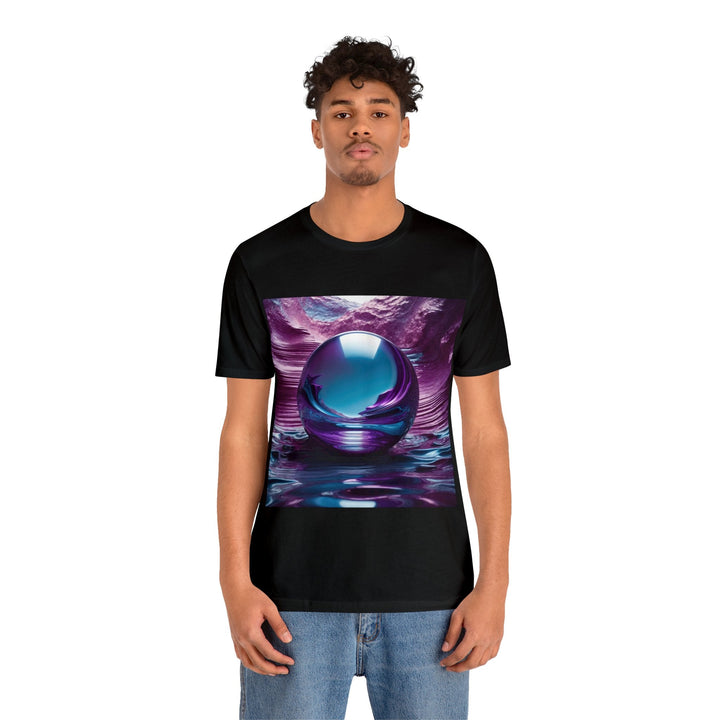 Surreal Violet Orb - Unisex Jersey Short Sleeve Tee - T-Shirt - g(0D·IO) - Black - S -