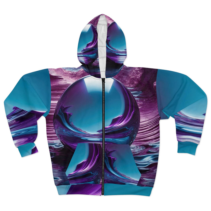 Surreal Violet Orb - Unisex Zip Hoodie - All Over Prints - g(0D·IO) - XS - -