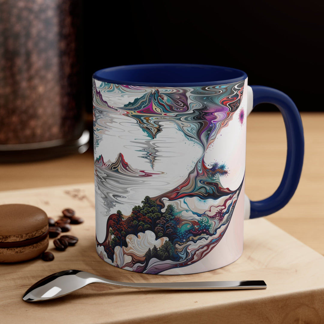 Surreal Vortex Landscape - Accent Coffee Mug - Mug - g(0D·IO) - Pink - 11oz -