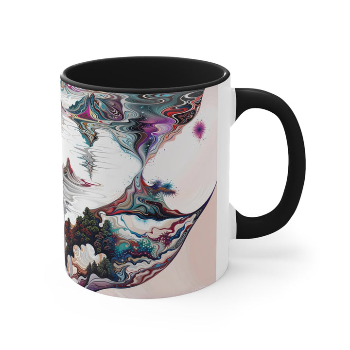 Surreal Vortex Landscape - Accent Coffee Mug - Mug - g(0D·IO) - Pink - 11oz -