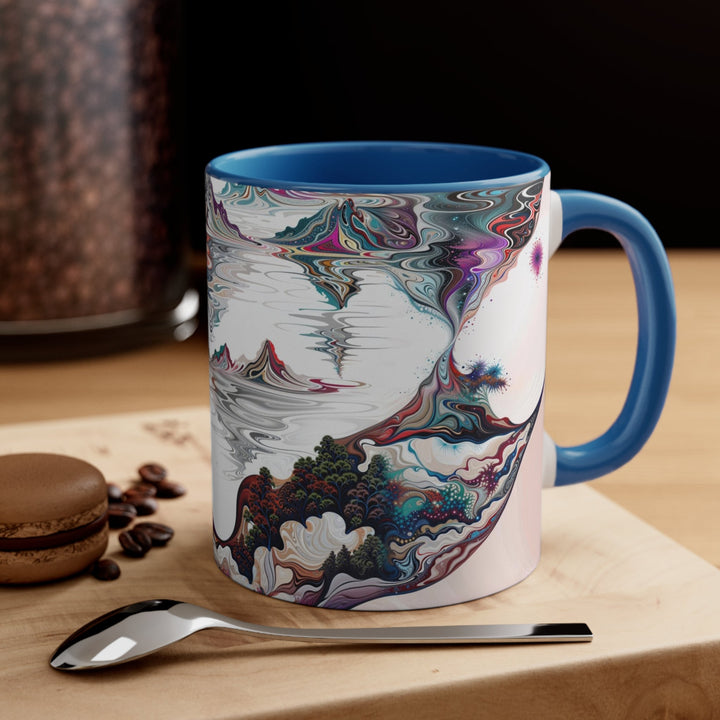 Surreal Vortex Landscape - Accent Coffee Mug - Mug - g(0D·IO) - Pink - 11oz -