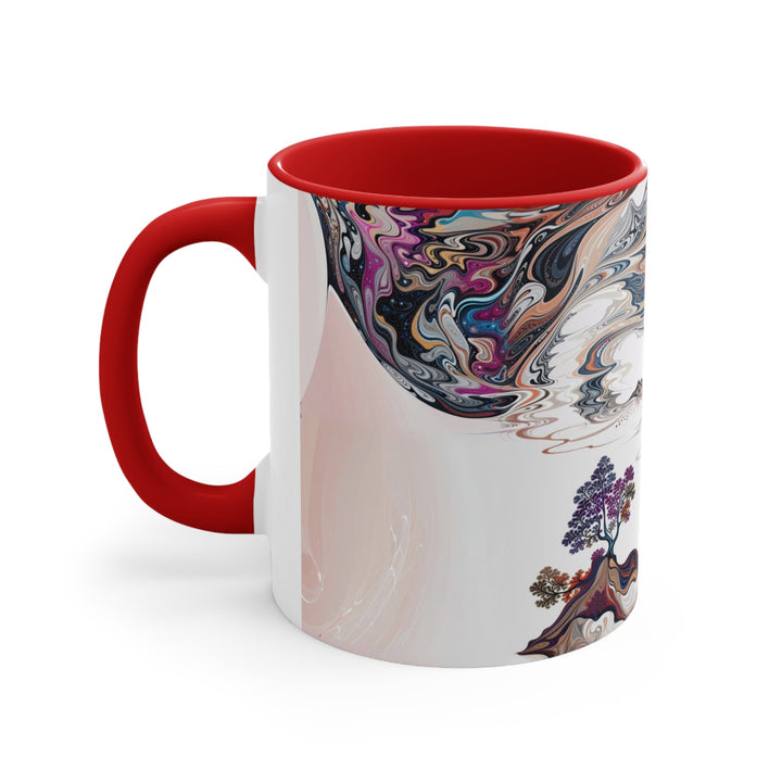 Surreal Vortex Landscape - Accent Coffee Mug - Mug - g(0D·IO) - Pink - 11oz -