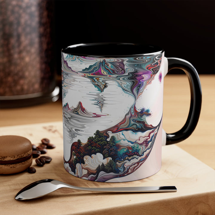 Surreal Vortex Landscape - Accent Coffee Mug - Mug - g(0D·IO) - Pink - 11oz -