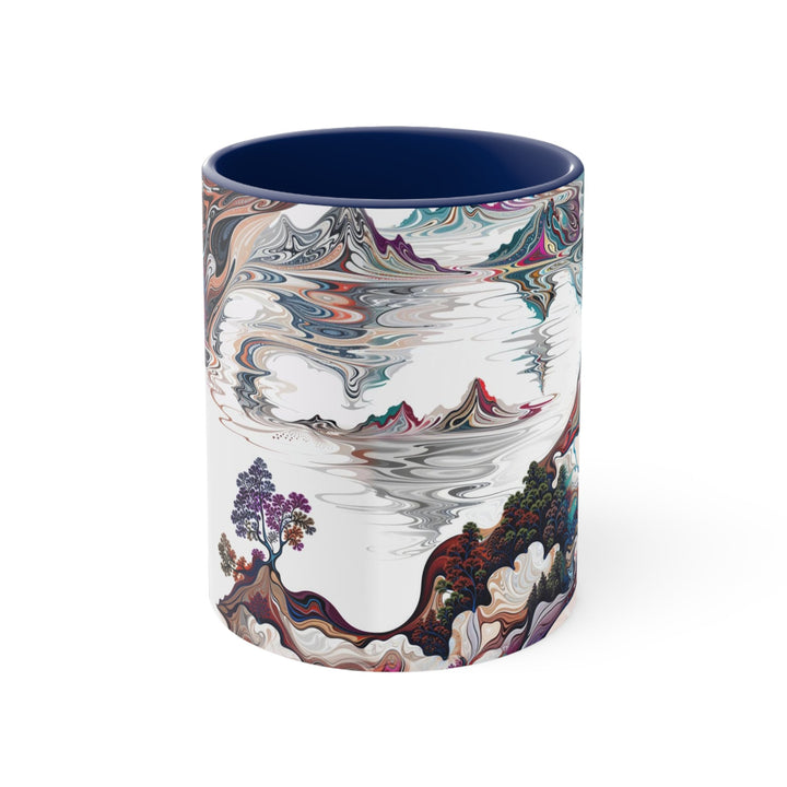 Surreal Vortex Landscape - Accent Coffee Mug - Mug - g(0D·IO) - Navy - 11oz -