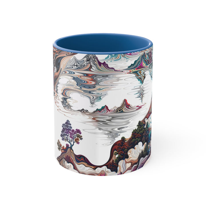 Surreal Vortex Landscape - Accent Coffee Mug - Mug - g(0D·IO) - Blue - 11oz -