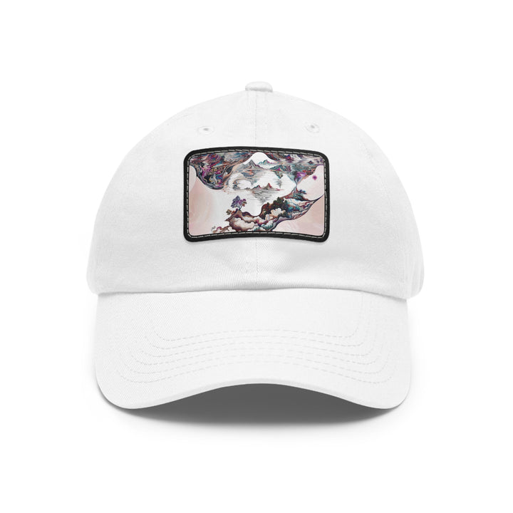 Surreal Vortex Landscape - Dad Hat - Hats - g(0D·IO) - White / Black patch - Rectangle - One size